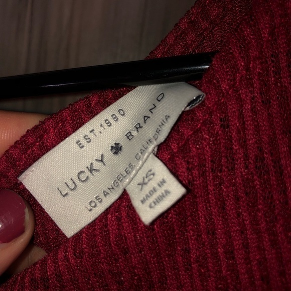 Lucky Brand red open shoulder shirt formal or everyday shirt size XS​​​​ - Picture 8 of 11